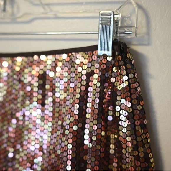 Vintage Express Y2K Sequin Mini Skirt - Copper & Gold Womens Size 1/2 NWOT - Picture 2 of 11